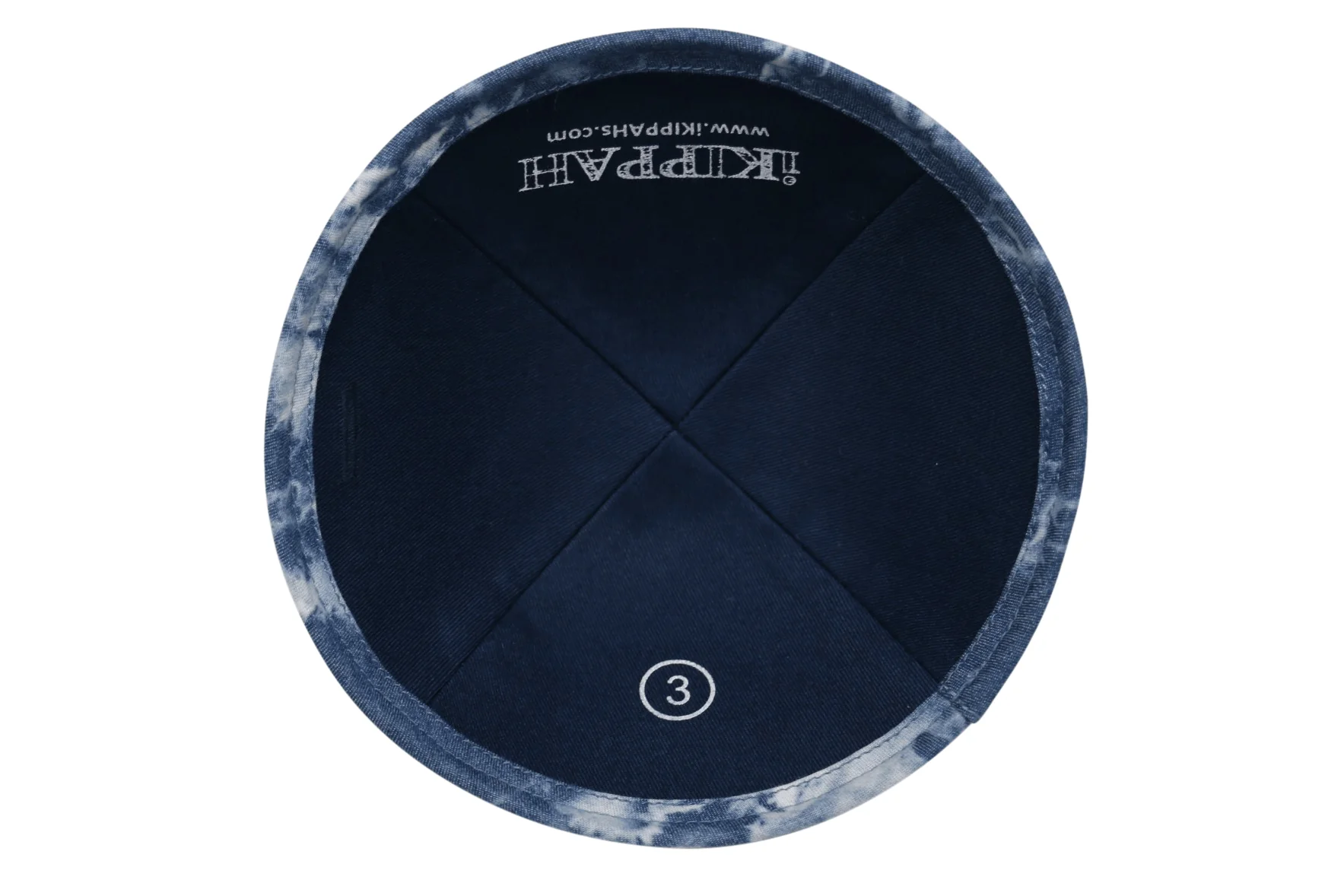 IKIPPAH TIE DYE DENIM YARMULKE - Image 3